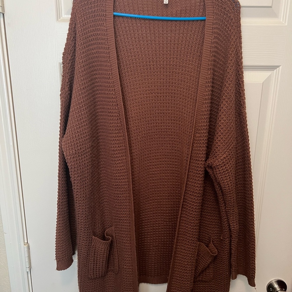 Women's Brown Knit Cardigan Sweater